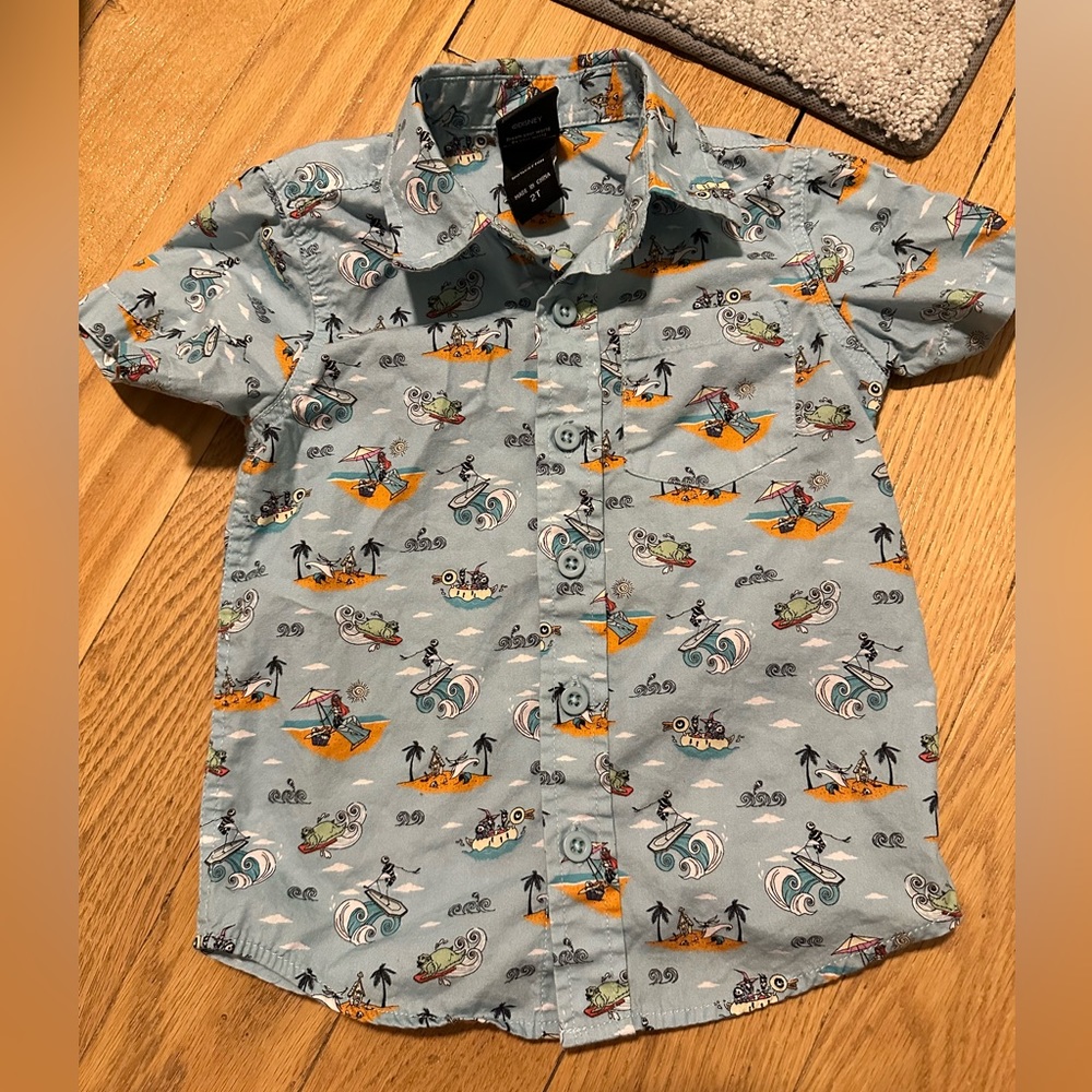 Nightmare before Christmas. Short sleeve button up. Size 2T.
